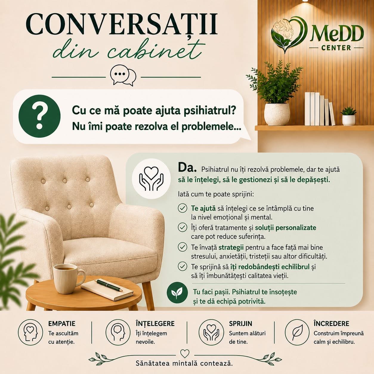 Conversații din cabinet: cu ce mă poate ajuta psihiatrul?